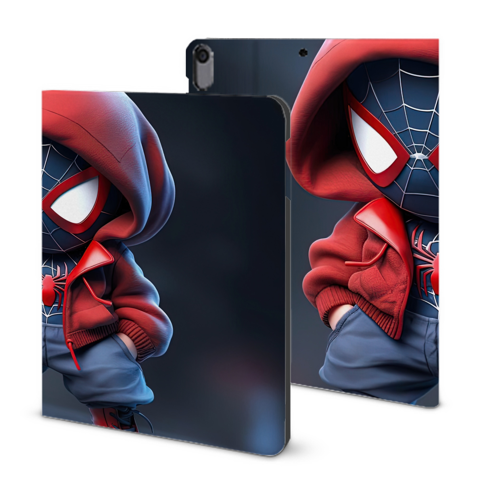 （画像用） Spider Man スパイダーマン IPad ケース ブック型 PUレザー TPU 耐衝撃 軽量 薄型 ペン収納なし 全面保護 IPad 各モデル対応